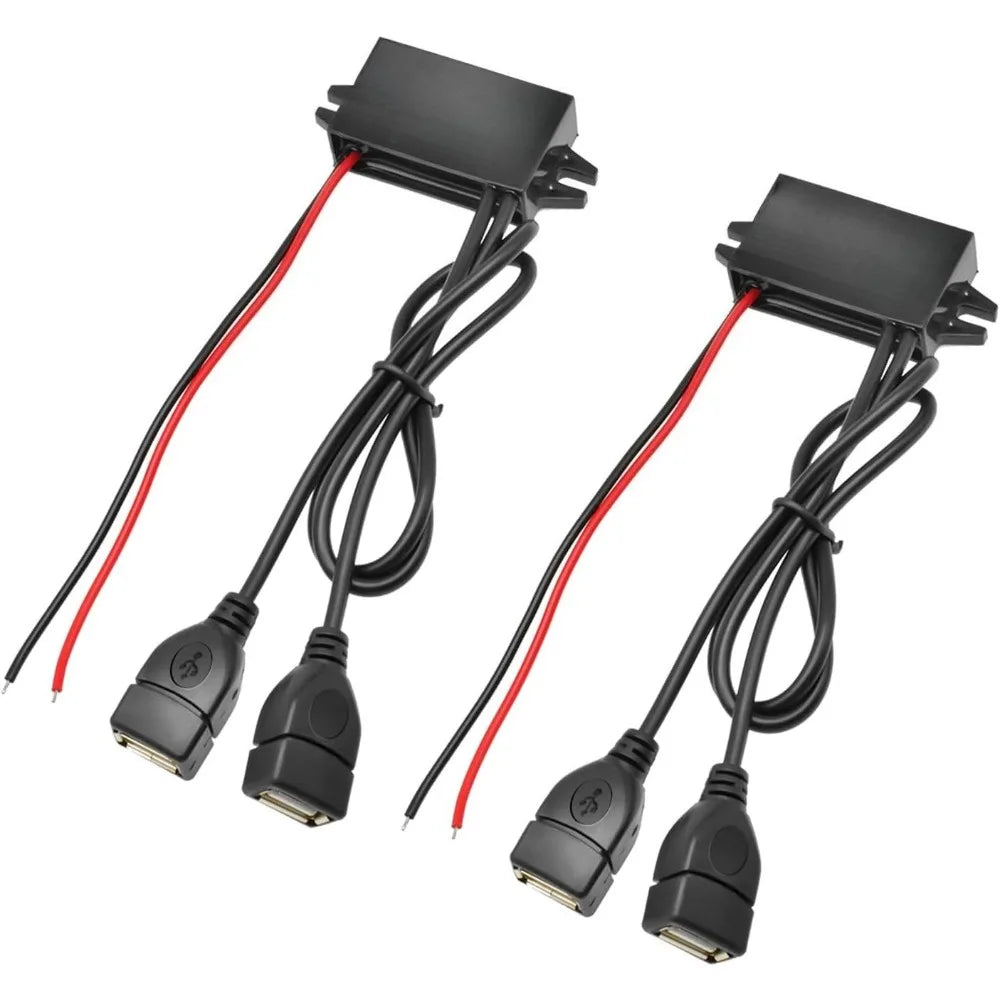 DC To DC 12V 24V To 5V 3A 15W Dual USB Port Converter Adapter Buck Module For Car Power Golf Cart Scooters Motors LCD TV LED Ect Oasis Select 3A Dual USB 12V 24V 5V