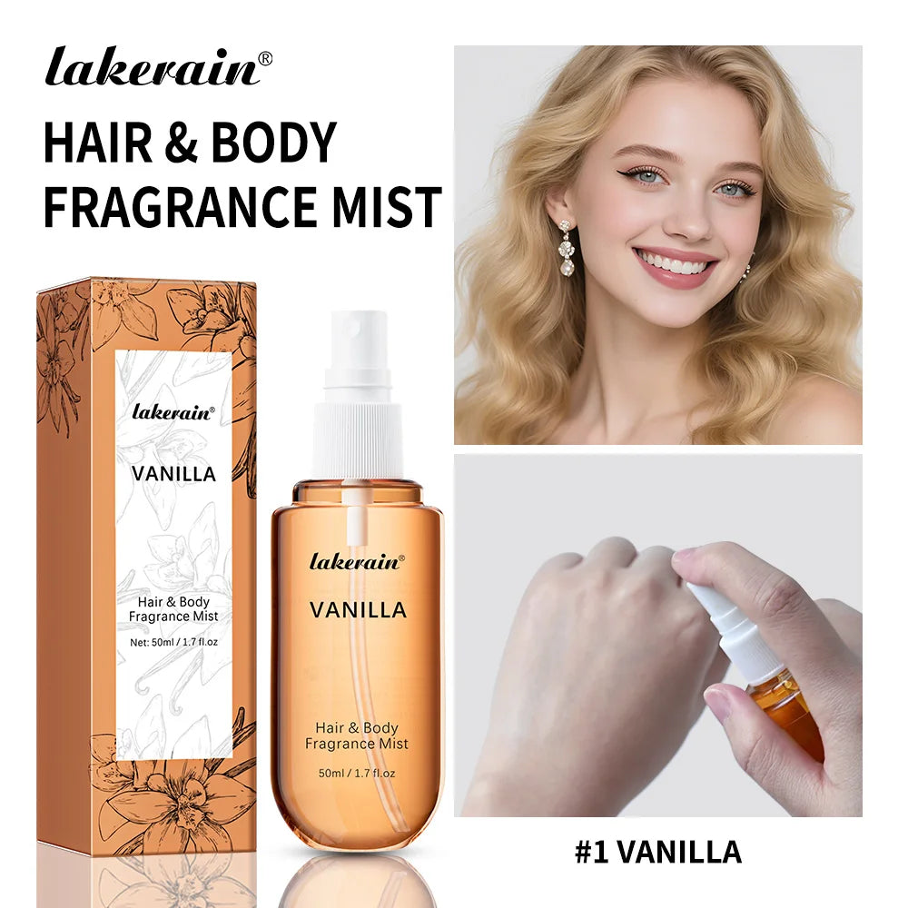 2 Pcs Vanilla Rose Fragrance Spray Hair & Body Fragrance Mist Fresh Long Lasting Fragrance Perfume Travel Size Freshener Spray Oasis Select Vanilla