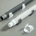 5pcs Plastic Pipe Clamp Hooks Self-adhesive Cable Clips Wiring Hose Clamp Pipe Support Fasteners Pipe Mounting Fix Oasis Select white