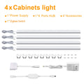 Smart Zigbee Cabinet Lighting 12V Tuya Dimmable Under Cabinet Lamp 12V 30CM 40CM 50CM LED Bar Light for Closet Wardrobe Lighting Oasis Select 4x LED Bar US Plug Warm White 40cm