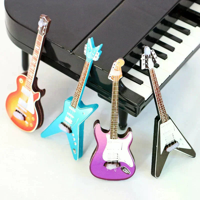 1/12 Dollhouse Guitar Toy Miniature Accessories Dollhouse Musical Instrument Model Home Decoration Accessories Children's Gifts Oasis Select