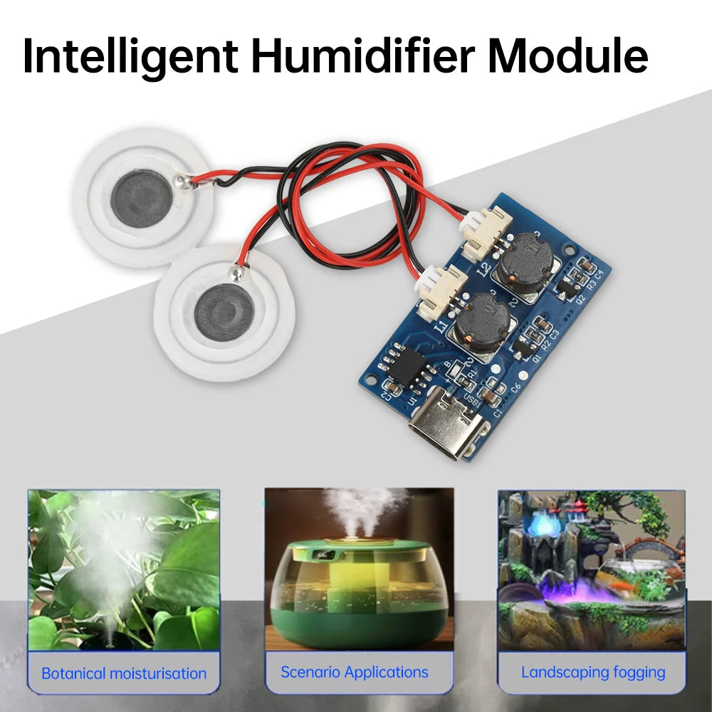DC 5V Single Module Dual Spray Three Spray Electrified Direct Spray No Switch Ultrasonic Atomizer Humidifier Module Type C Oasis Select