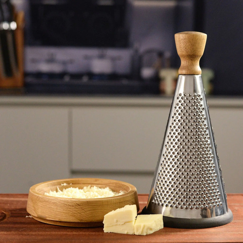 Stainless Steel Cone Cheese Grater | Wooden Handle Multi-Use