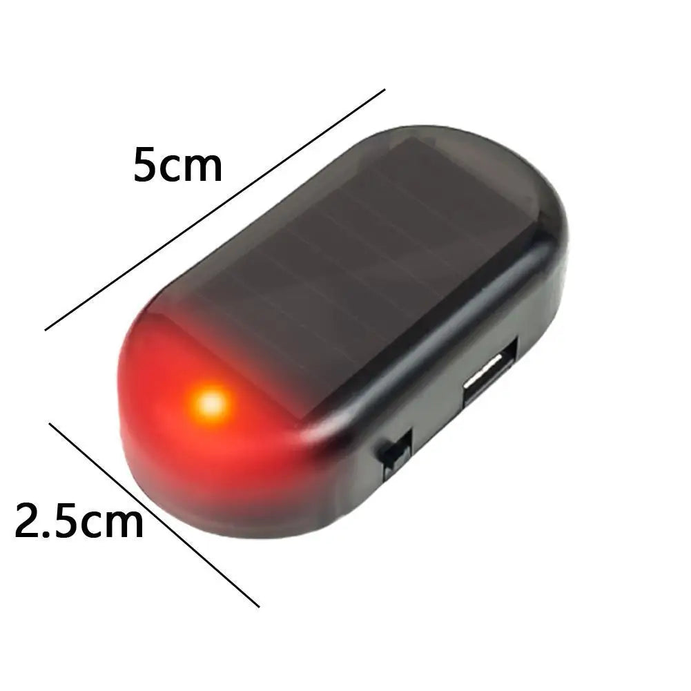 Mini LED Solar Car Warning Light Night Safety Simulation Alarm Wireless Anti-theft Warning Light Flashing False Alarm Light Oasis Select