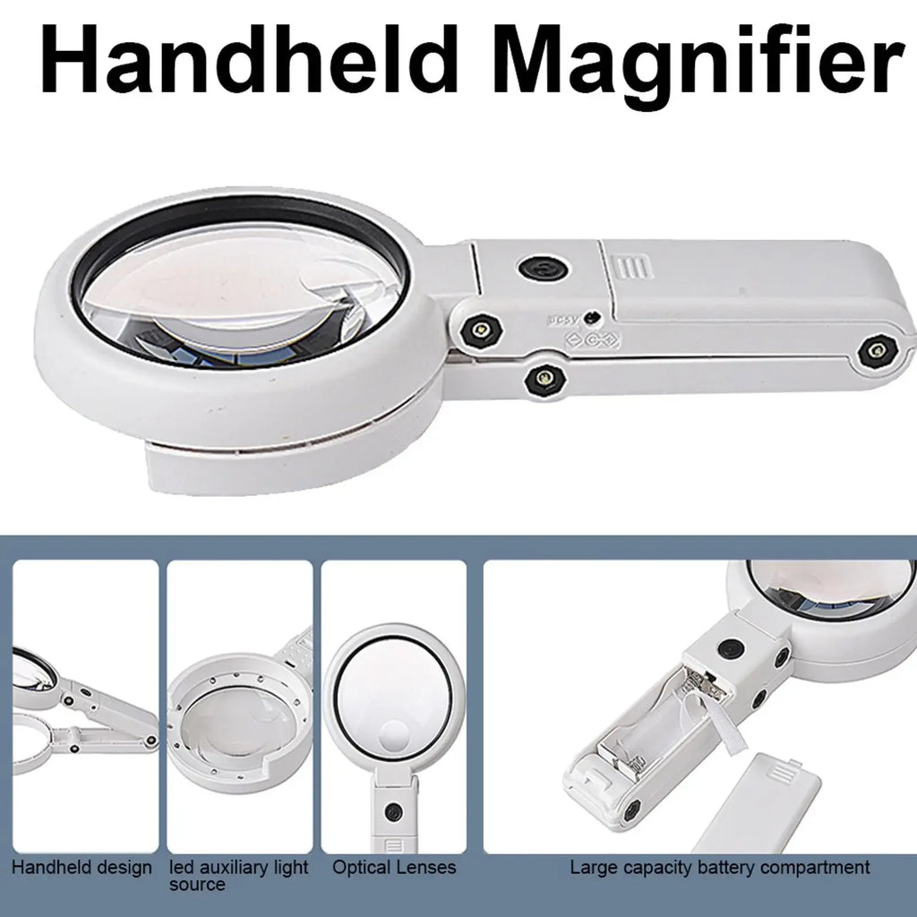 LED Lighted Magnifying Glass – Handheld Foldable Reading Loupe LED Magnifying Glass Oasis Select