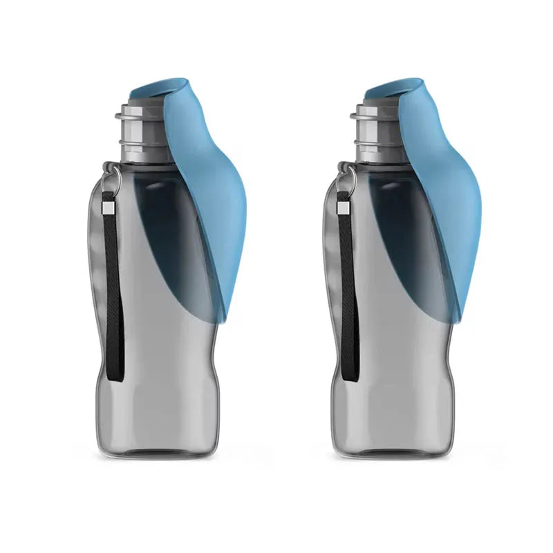 800ml large capacity dog outdoor pet water cup portable accompanying cup folding flip water feeder outdoor water bottle supplies Oasis Select blue-2pcs 800ml
