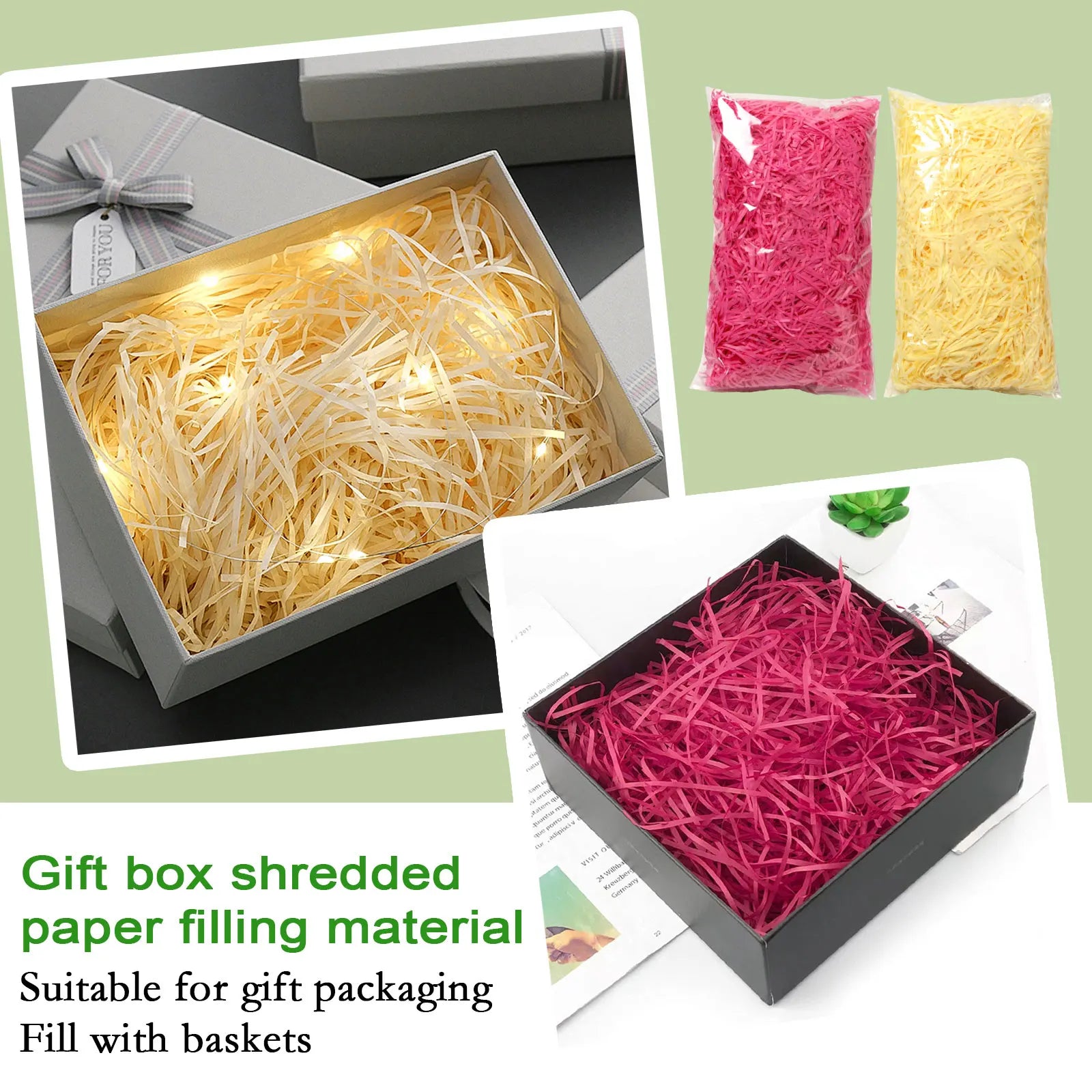 200g Shredded Paper Gift Filler – Baskets, Wedding & Party Gift Basket Filler Oasis Select