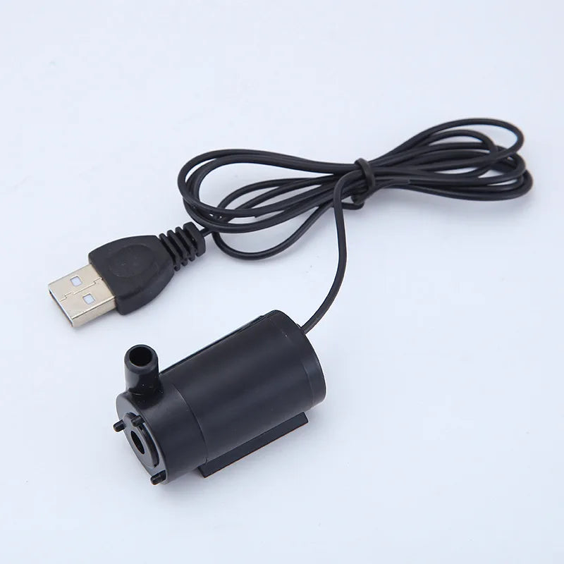 AISITIN USB Submersible Pump 1m Line DC Low Voltage Ultra-quiet Micro mini Small Water Pump 3V5V6V Oasis Select Horizontal black