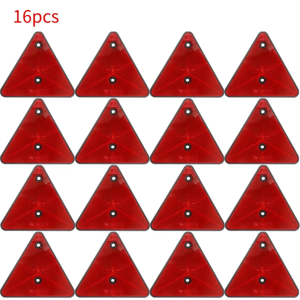 Red Triangle Reflectors Rear Reflectors Safety Warning For Trailer Bike Motorcycle Truck Boat Car Accessories Oasis Select 16pcs