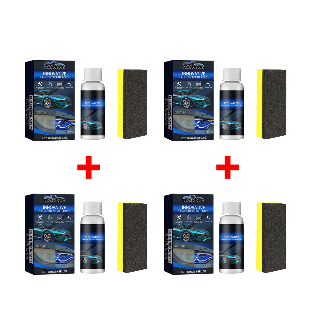 Car Headlight Polishing Liquid Car Headlamp Restoration Cleaning Agent Improves Nighttime Driving Safety Restore Clarity & Shine Oasis Select 4pcs