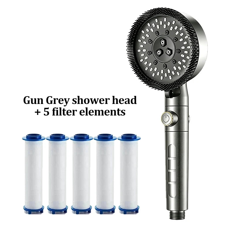 5-Mode High Pressure Handheld Shower Head with SPA Filter