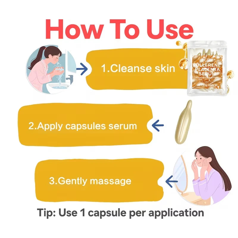 YCHZ Collagen & Hyaluronic Acid Face Serum Capsules 30ct