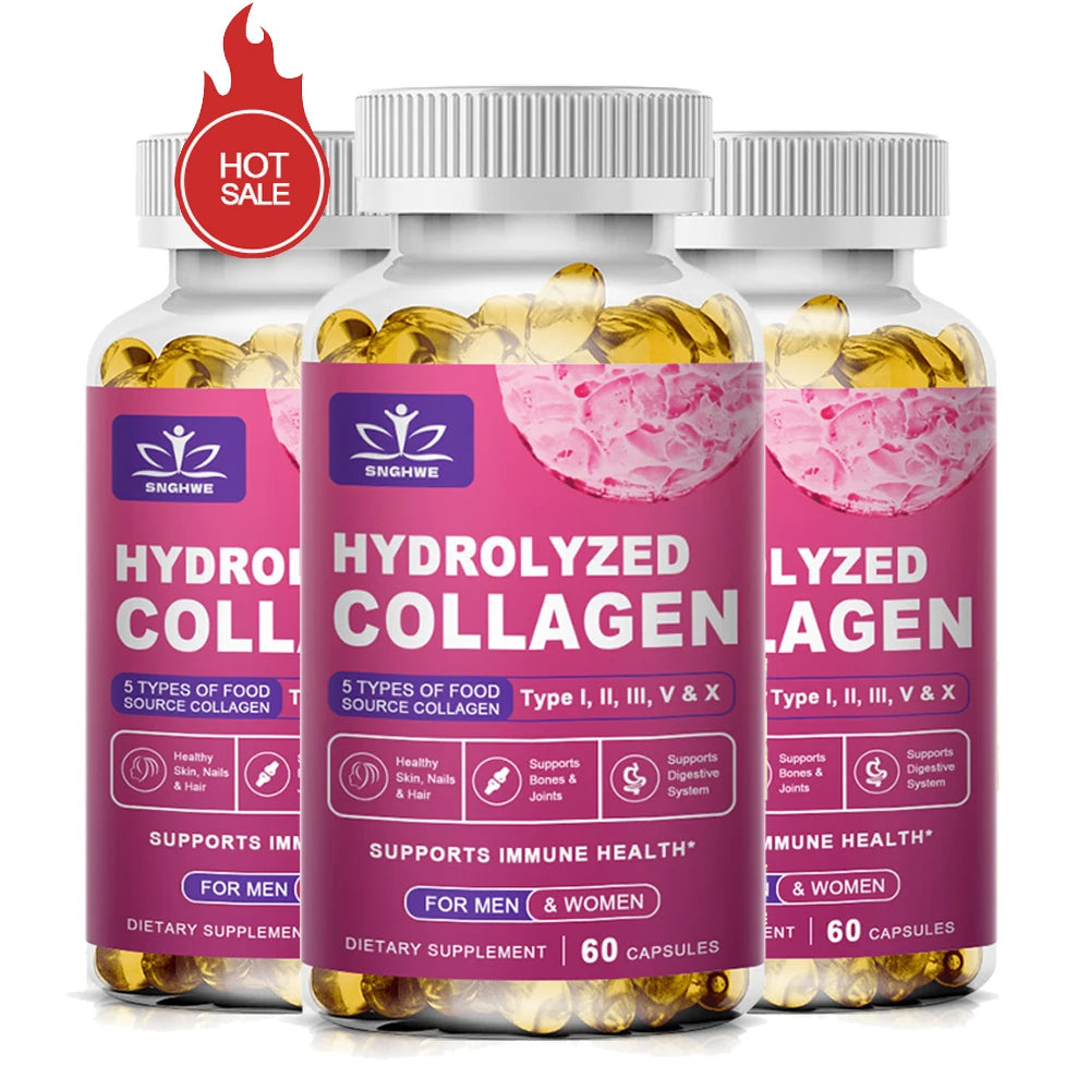 Hydrolyzed Collagen Capsules – Hyaluronic Acid, Biotin & Vitamins