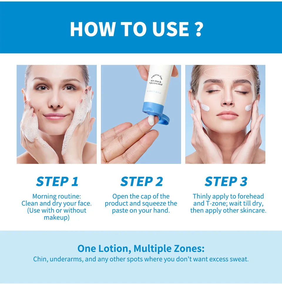 40mlOil Control Sweat Absorbing Primer Lotion, Refreshing Non-Greasy Natural Face Makeup Base Oasis Select