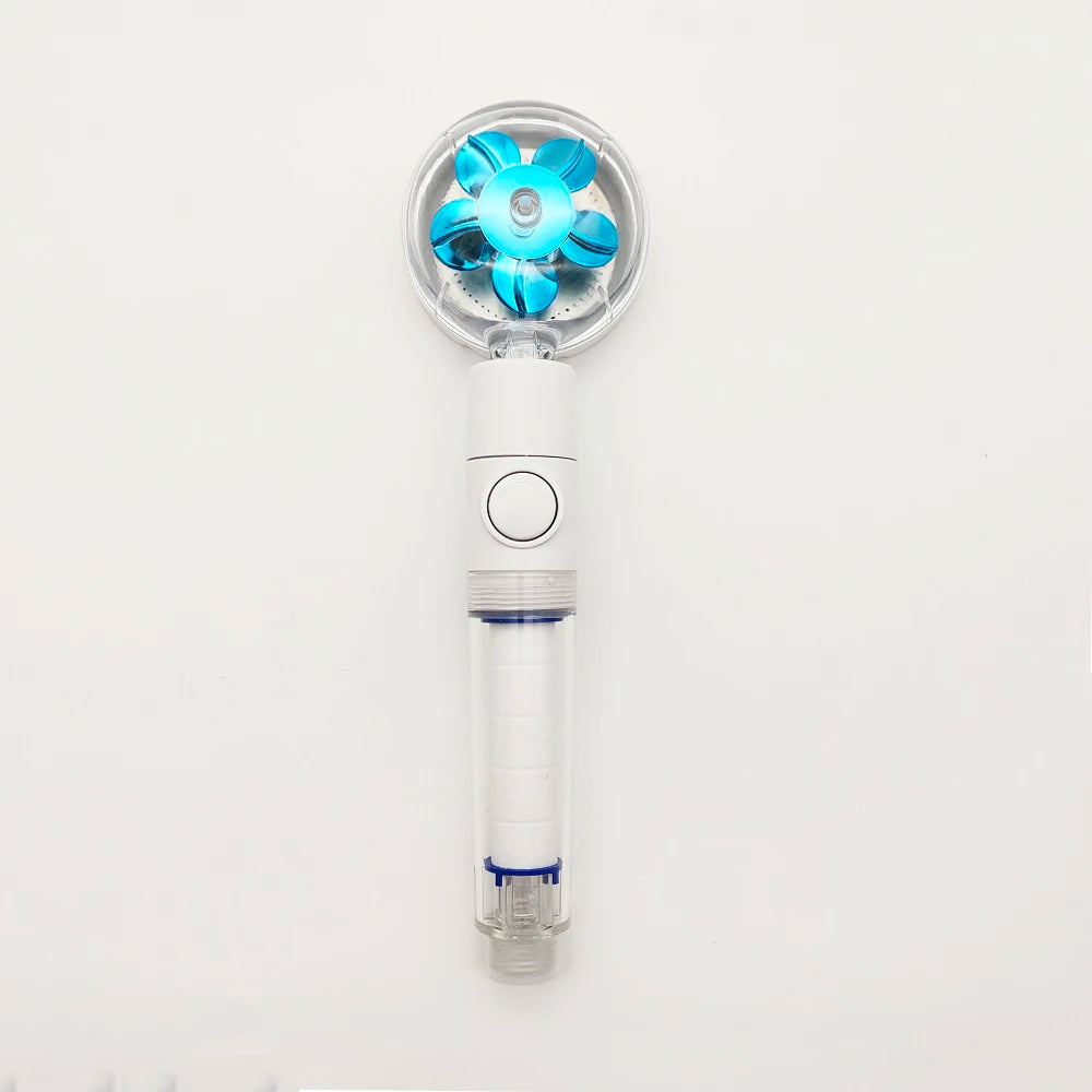 Filtered Turbo Propeller Bathroom Shower Head High Pressure Water Saving Stop Button Showerhead Water Pressure Adjustable Shower Oasis Select White transparent