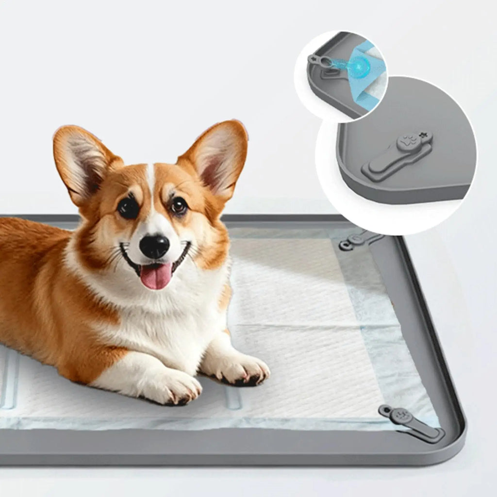Pet Pee Pad Holder Silicone Dog Pad Holder With Raised Edge Anti Slip Leak Proof Puppy Potty Training Pad Holder Pet Supplies Oasis Select