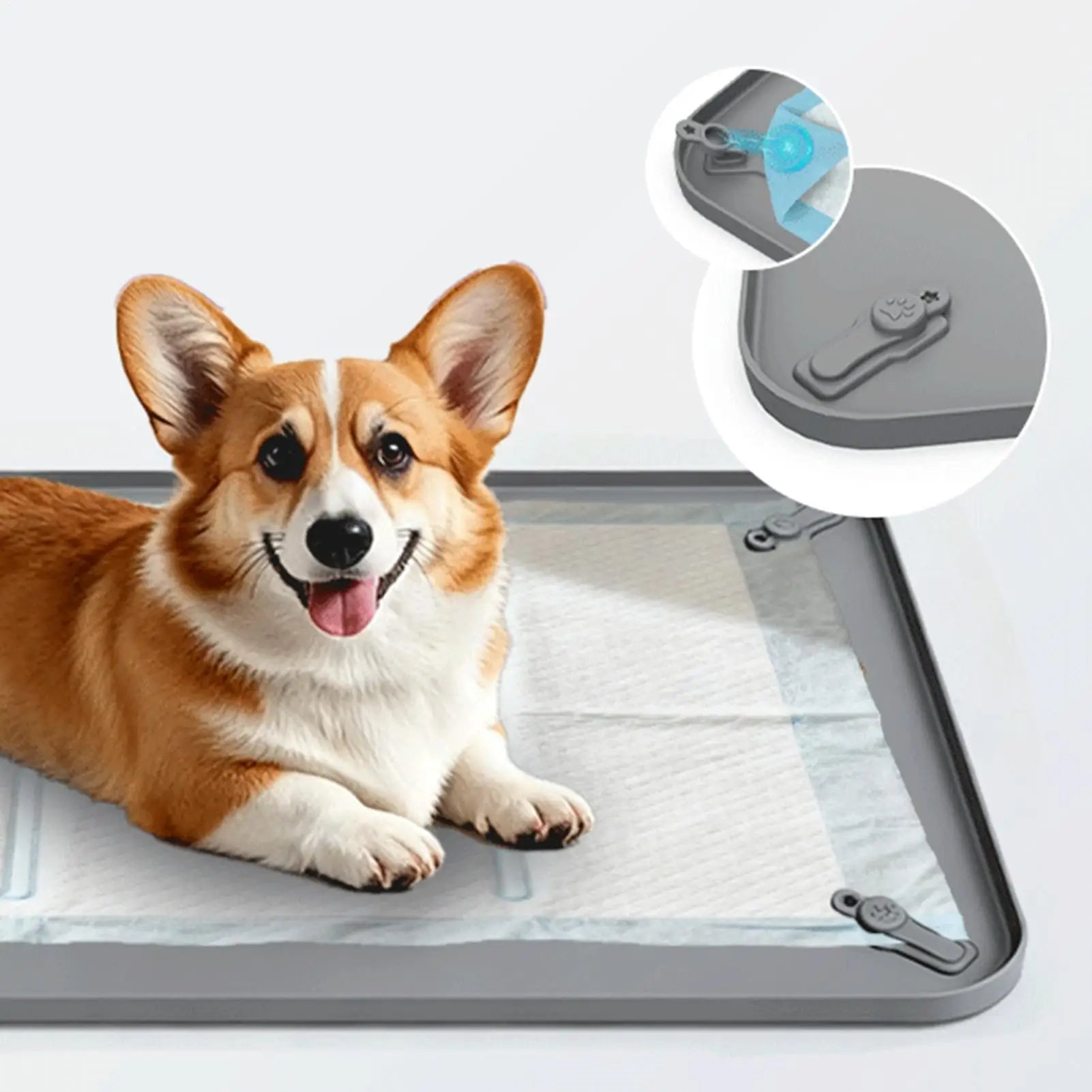 Pet Pee Pad Holder Silicone Dog Pad Holder With Raised Edge Anti Slip Leak Proof Puppy Potty Training Pad Holder Pet Supplies Oasis Select