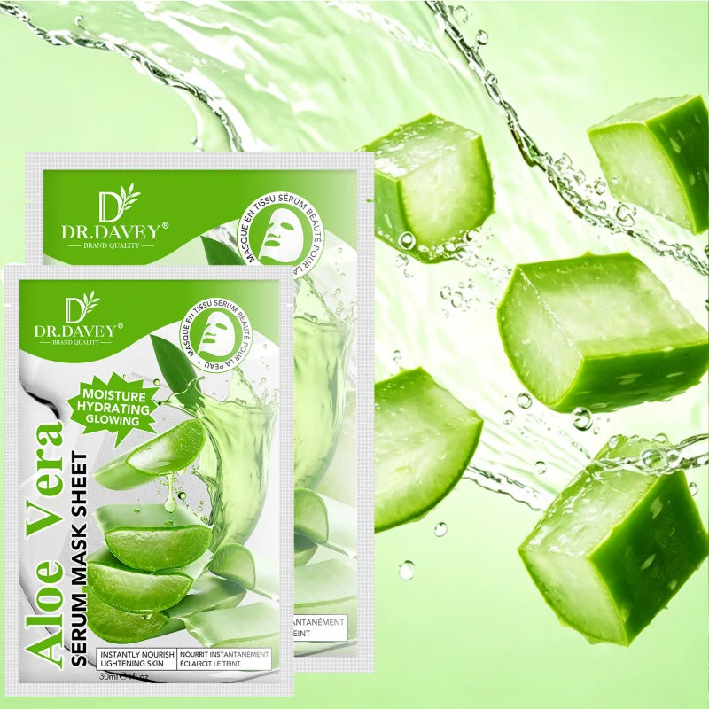 DR.DAVEY Aloe Vera Sheet Mask – Hydrating, 10 Pack