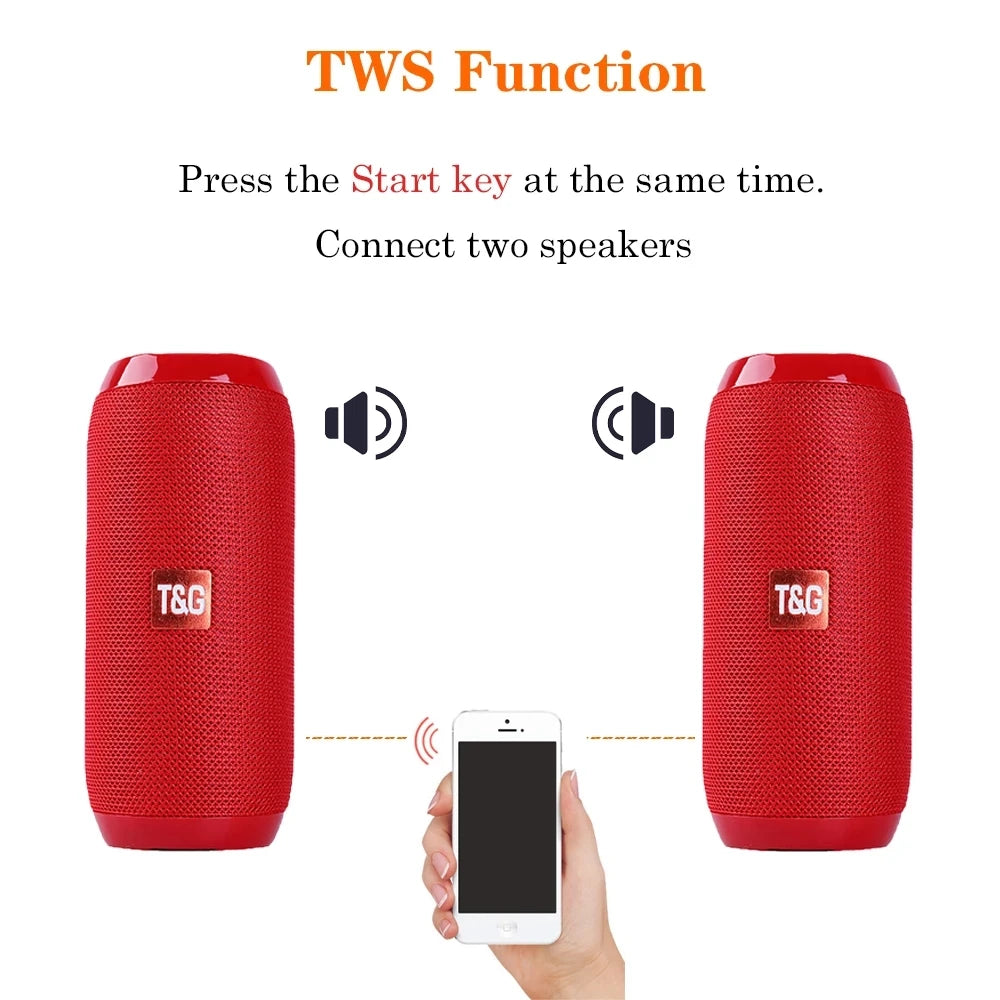 T&G Portable Bluetooth Speaker – FM Radio, Bass & TWS