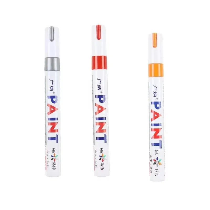 1/3PCS Car Paint Pen Waterproof Car Wheel Tire Oily Painting Mark Pen Auto Rubber Tyre Tread CD Metal Permanent Paint Marker Oasis Select 3pcs Mix 6