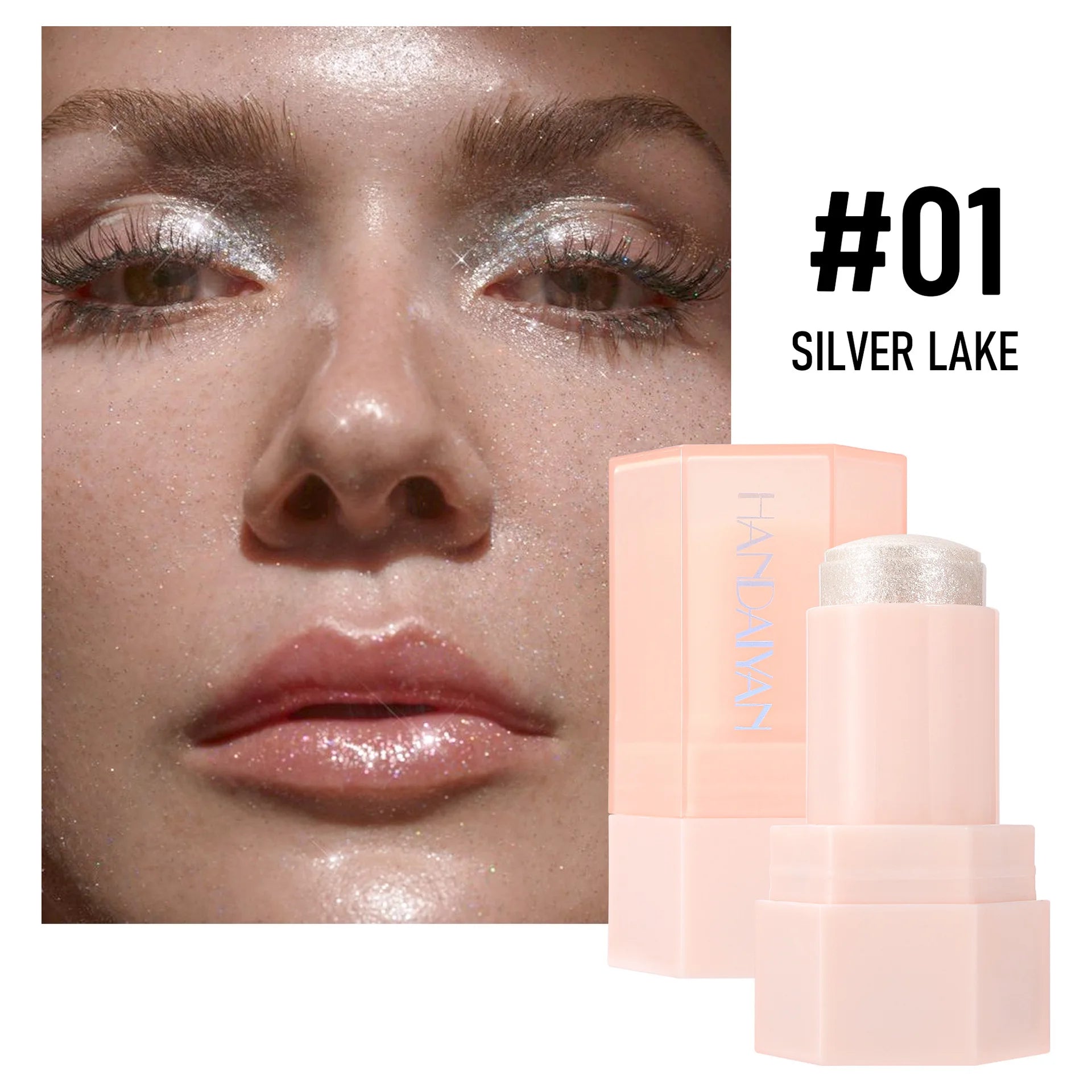 6 Shade Creamy Highlighter Stick Stunning Shimmer Glow For Cheekbones Lips Face Body Smooth Blendable Makeup Oasis Select 01 SILVER LAKE