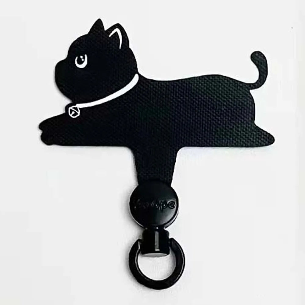Cartoon Panda Phone Tether Tab Safety Connecter 360 Rotatable Mobile Phone Gasket Detachable Metal Ring Cellphone Lanyard Patch Oasis Select Cat