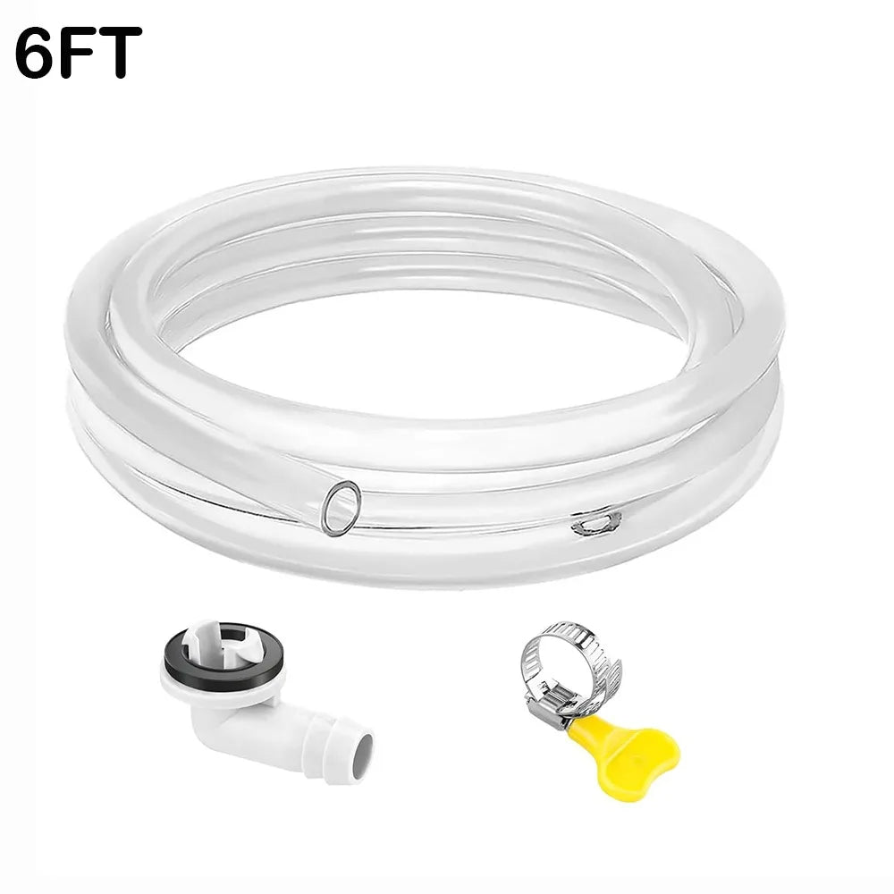 3/6/10 Ft Air Conditioner Drain Hose Leakproof Portable AC Drain Pipe Replacement with Hose Connector and Clamp Extension Pipe Oasis Select 6FT