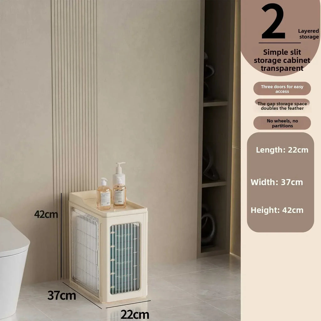 Multi-functional Household crevice storage rack crevice storage cabinet bathroom drawer seam locker bathroom shelf Oasis Select 2 Layers Transparent