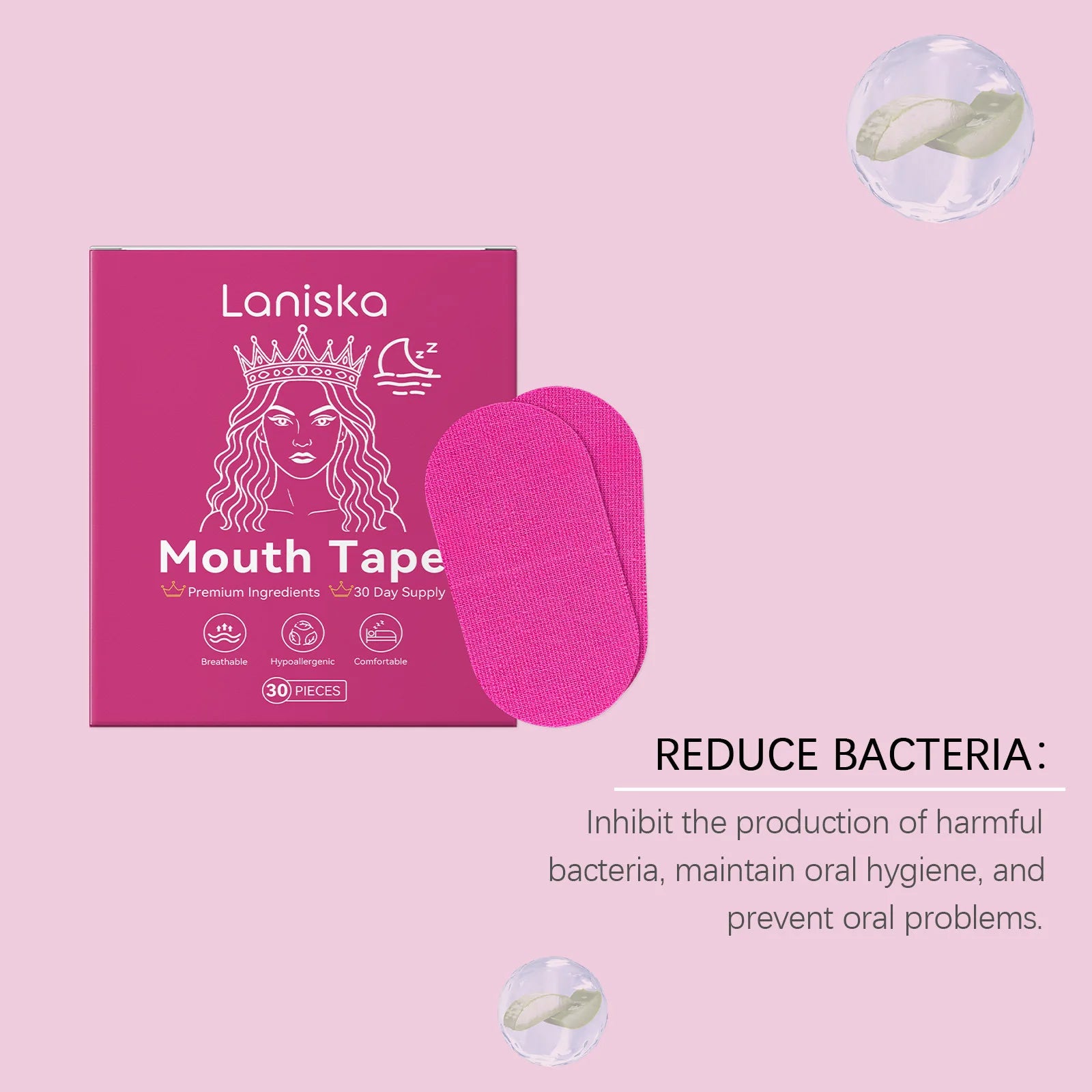 Laniska Lavender Stop Snoring Sleep Patch Enhance Breathing Easy Use Mouth Tape Children Adult Correction Night Sleep Care Patch Oasis Select