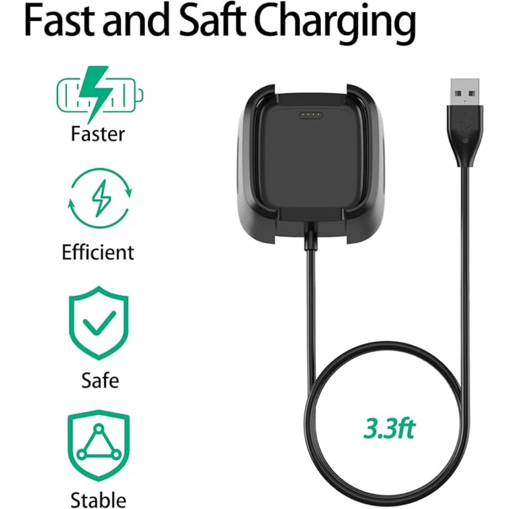 Fitbit Versa 1 Replacement USB Charger Cable – 1M Dock Smartwatch Charger Cable Oasis Select