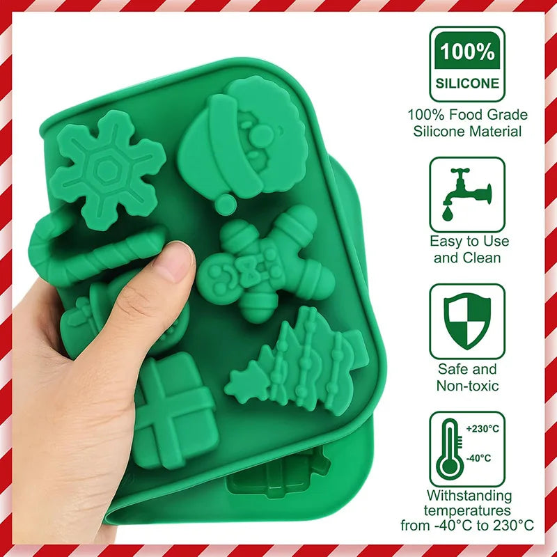 Christmas Silicone Chocolate Candy Molds – 6 Festive Shapes Silicone Baking Mold Oasis Select