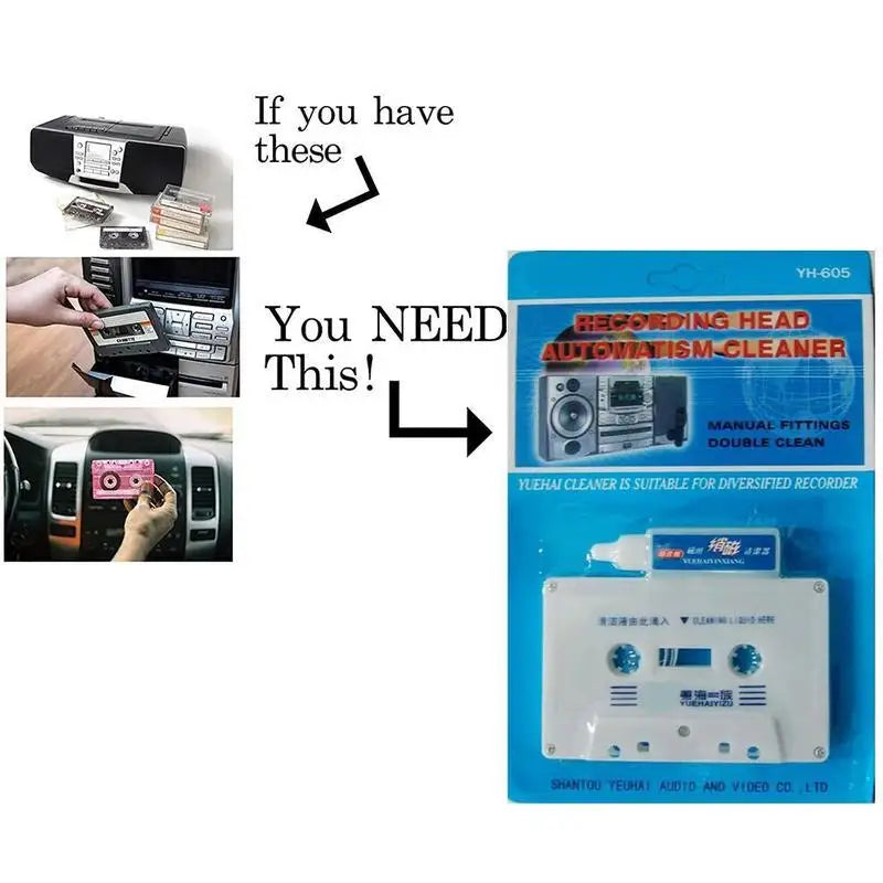Tape Cleaner Tape Recorder Cleaning Tape Line Audio Head Tape Cassette Wet/Dry Tape Head Player Cassette Cleaner Oasis Select