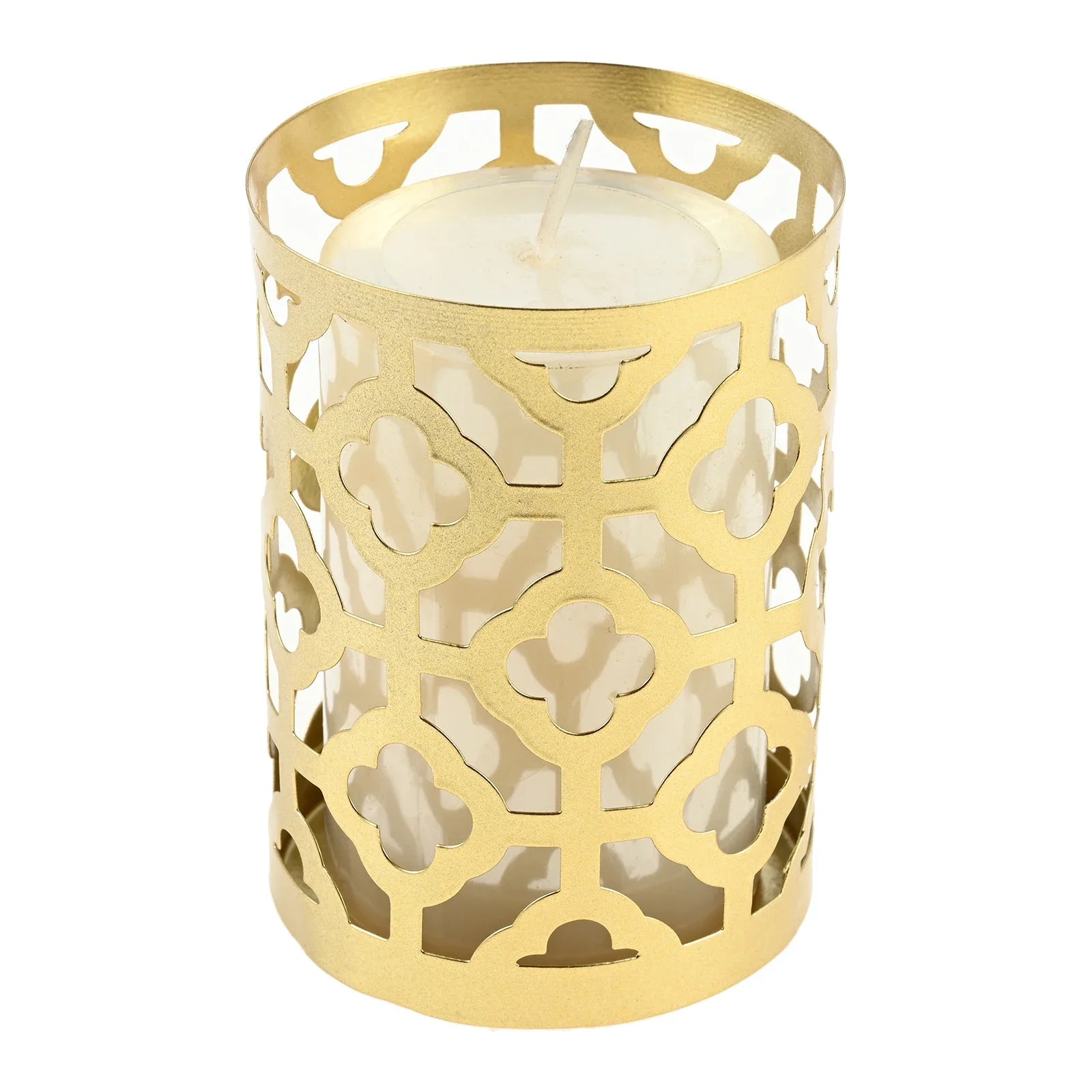 Fits for Decorating Candlelight Dinners or Weddings Create Romantic Atmosphere 1Pc Golden Geometric Hollow Iron Candle Holder Oasis Select