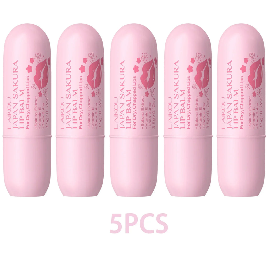 LAIKOU Sakura Lip Balm – Hydrating & Nourishing Lip Repair Lip Balm Oasis Select 5pcs