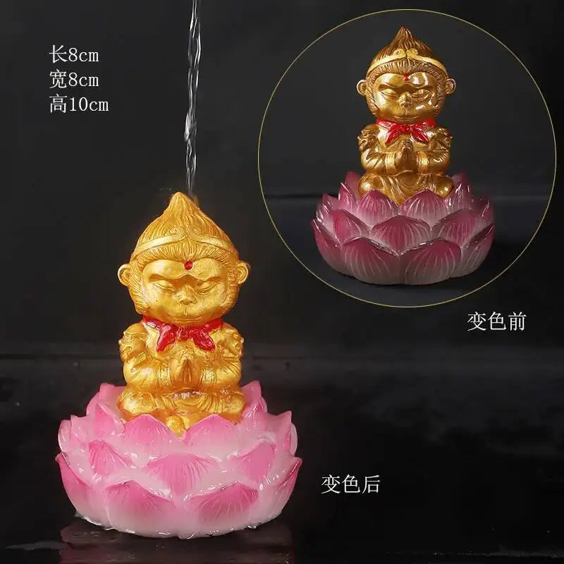 Color-changing Resin Tea Pe Ornaments Tradition Zen Tea Tray Ornaments Tea Ceremony Supplies Oasis Select on Lotus-yellow