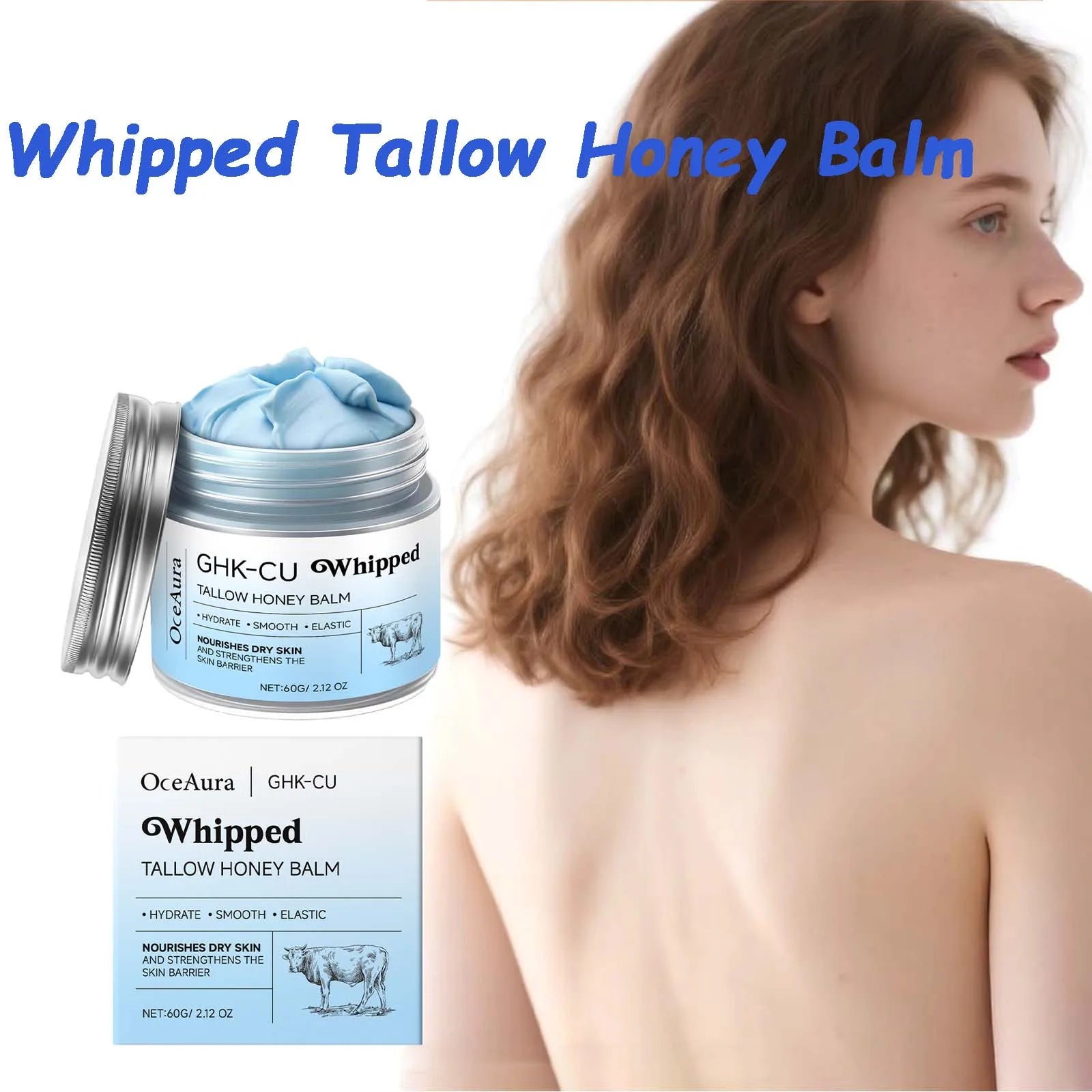 Whipped Tallow Honey Balm Deep Moisturizing for Dry Cracked Skin Non-Greasy Body Butter Brightening Tightening Face Cream Care Oasis Select