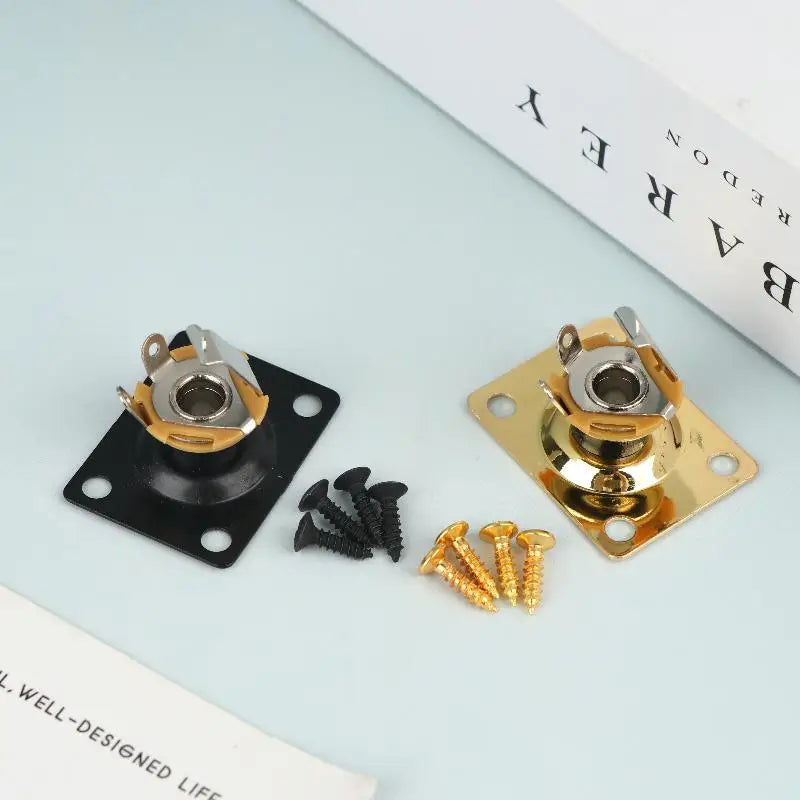 Square Compact Metal Guitar Output Jack Plate, Electric Guitar Socket Panel Replacement Accessory Oasis Select