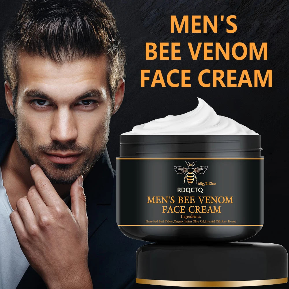 RDQCTQ Men's Bee venom Wrinkle Remover Face Cream Firming Lifting Anti Aging Fade Fine Lines Moisturizing Skin Care Oasis Select