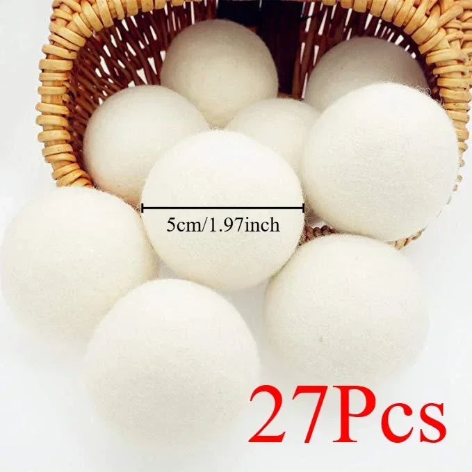 Wool Dryer Balls Reusable Natural Fabric Softener Laundry Washing Machine Accessories Home Washing Fleece Dryer Balls Clothes Oasis Select 27pcs