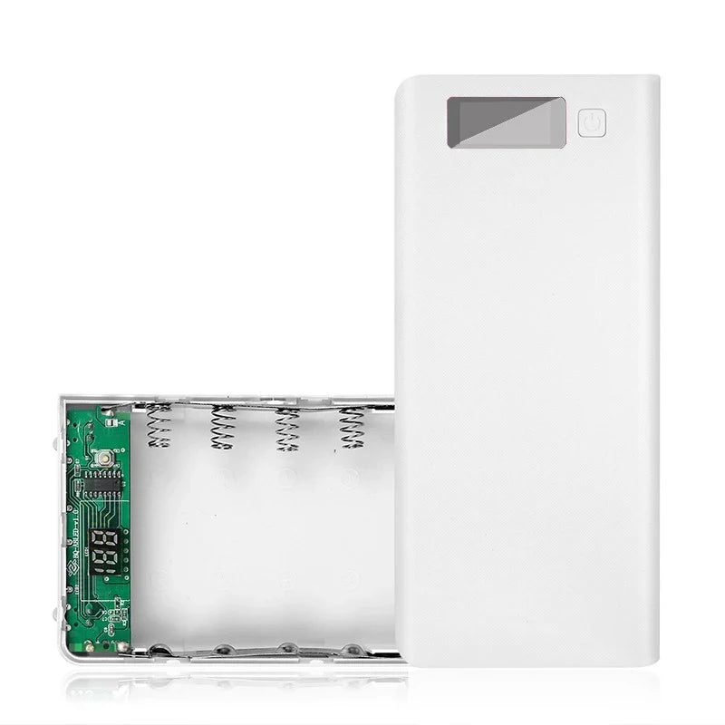 8*18650 Battery Holder Dual USB Power Bank Battery Box Mobile Phone Charger DIY Shell Case Charging Storage Case For Xiaomi Oasis Select White