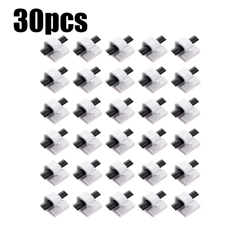 10/20/30/40/50pcs Cable Clips Self-Adhesive Cord Management Wire Holder Organizer Clamp Self-Adhesive Light Clips Car Wire Clip Oasis Select 30pcs White
