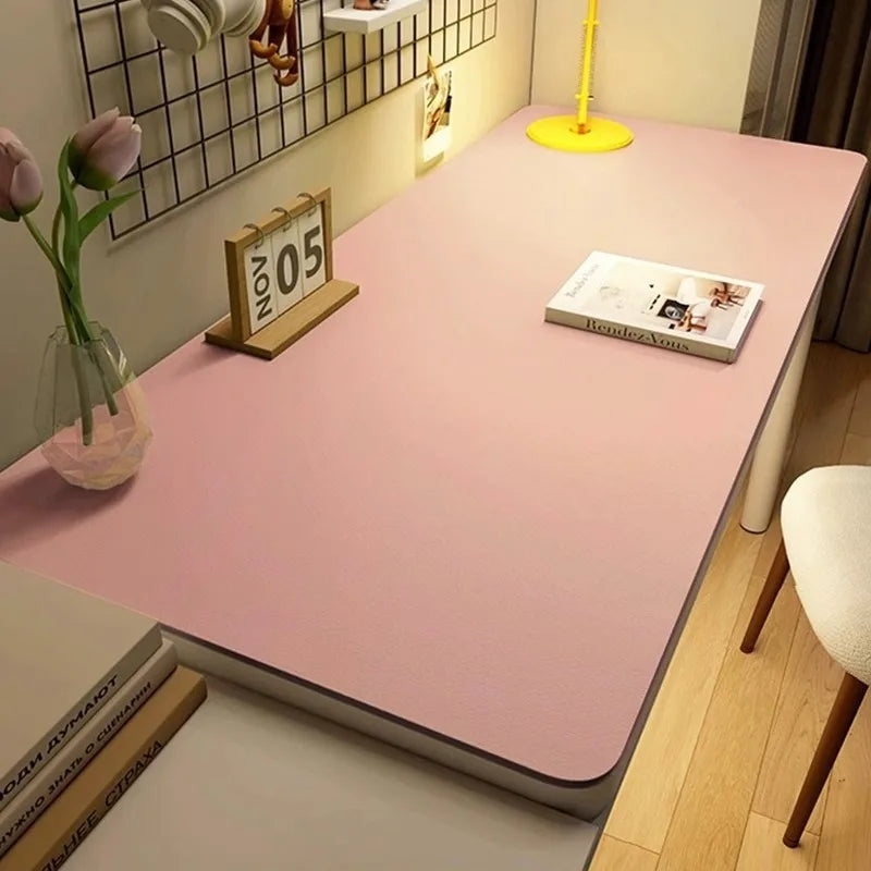 Leather Table cloth for Home Easy Clean Table Protector Waterproof Tea Coaster Large Desk Mat Anti-Slip Gamer Keyboard Mouse Mat Oasis Select Pink 60*120cm