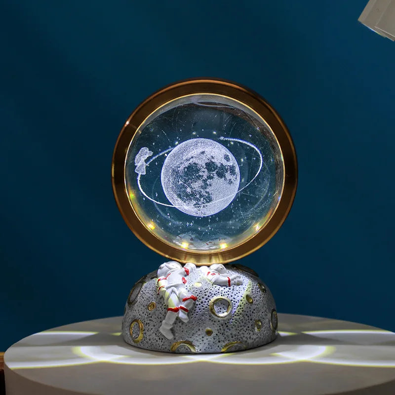 Astronaut 3d Engraved Crystal Ball, Rotatable Night Light, Creative Astronaut Office Desk Ornament, Festival Gift Oasis Select Star Walk 10x6.5x6.5cm USB
