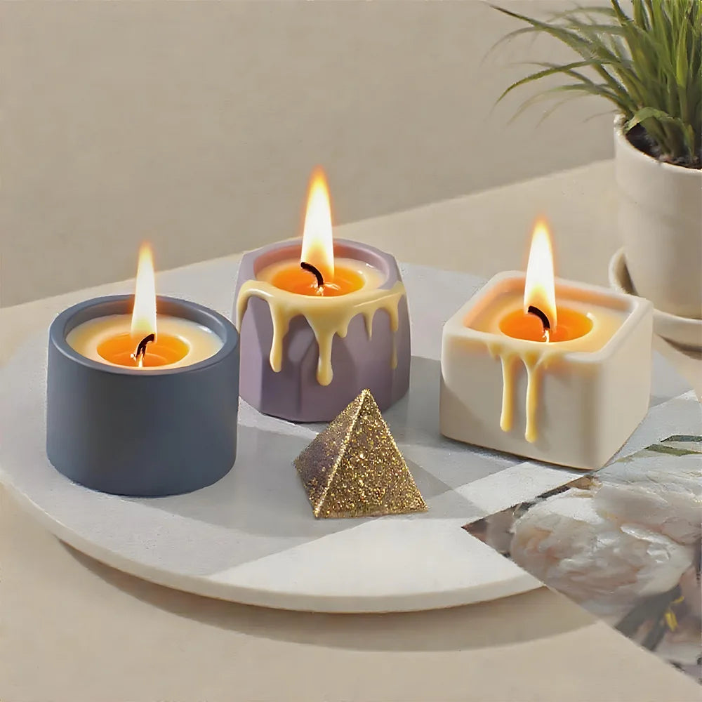 Round Candle Mold Flexible Square Candle Mold Oval Storage Box Mold White For Resin Casting Arts And Crafts Candle Making Oasis Select