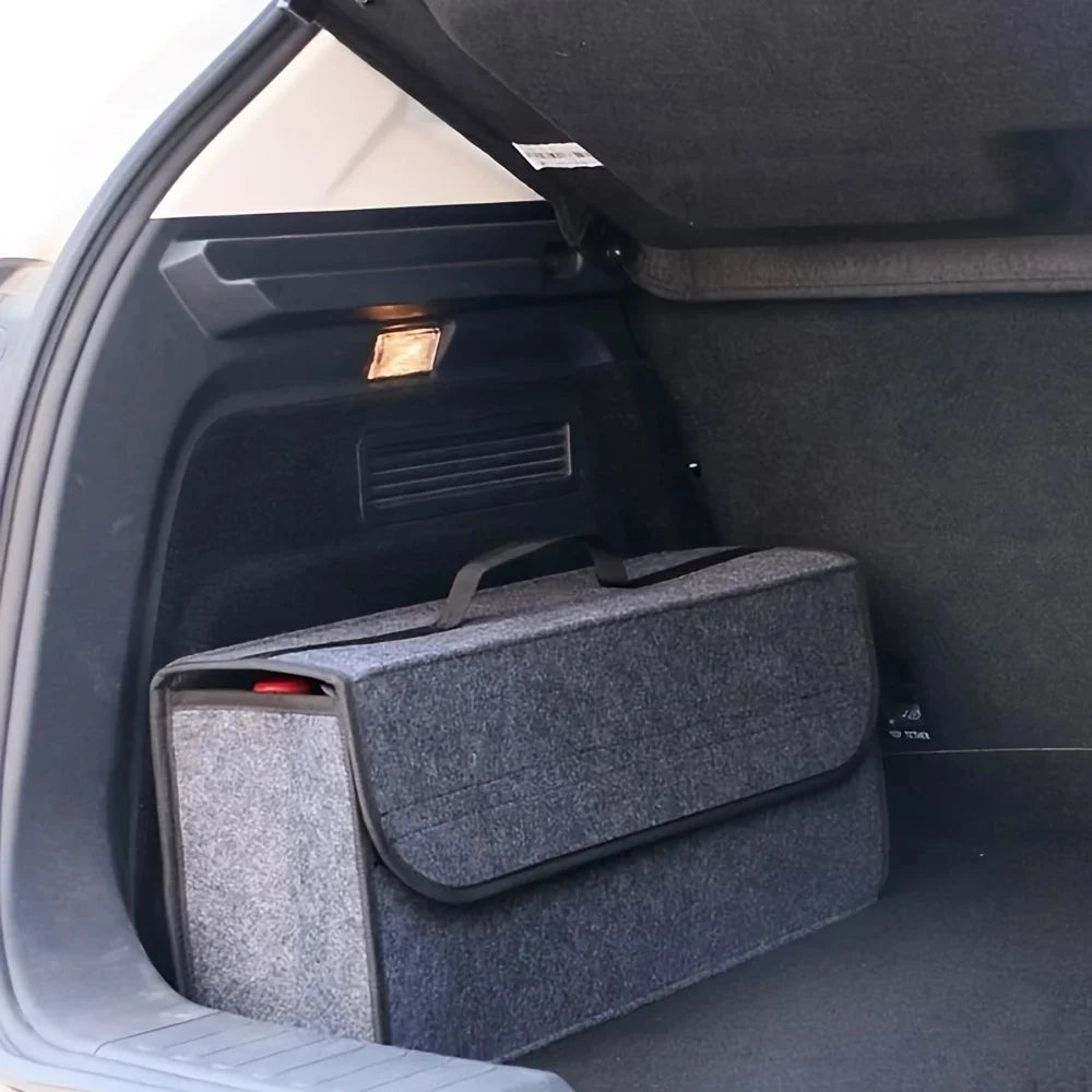 Spacious Canvas Car Storage Box - Portable, Foldable, and Collapsible Trunk Organizer with Felt Cloth Interior Oasis Select