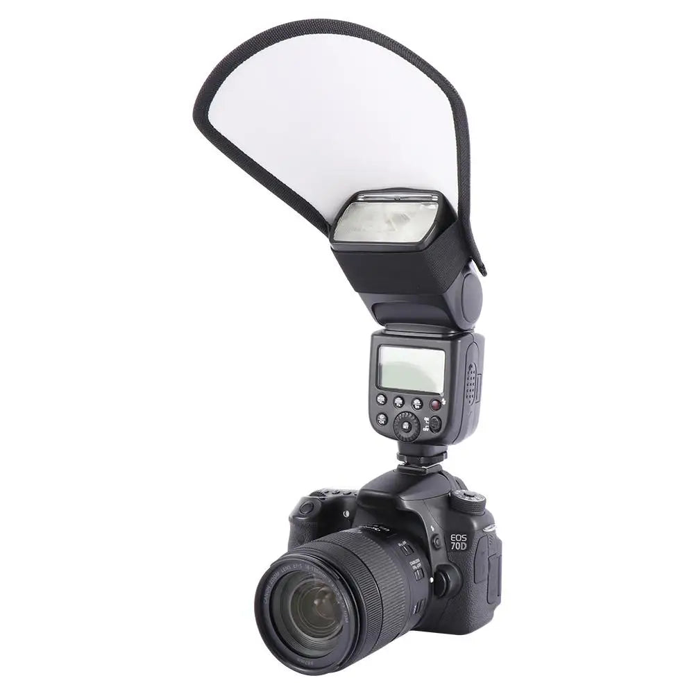 2-in-1 Silver/White Camera Flash Diffuser Double-sided Flash Softbox Photo Light Reflector For Cameras difusor flash Oasis Select