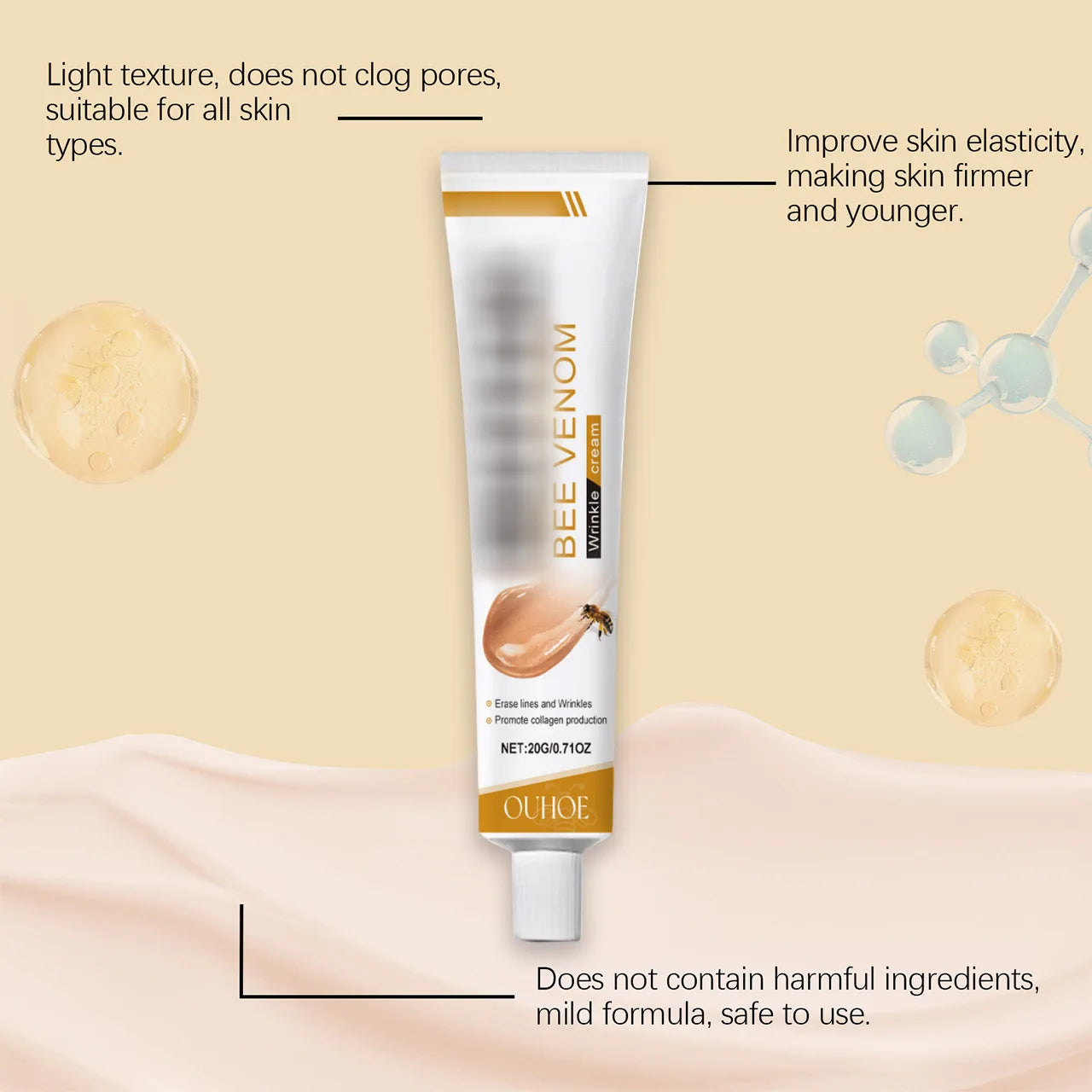 OUHOE Bee Venom Wrinkle Cream – Firming & Anti-Aging 20g Anti-Aging Face Cream Oasis Select