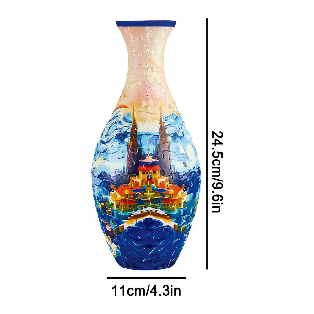 3D Vase Puzzle Puzzle Vase Jigsaw Puzzle Planter Flower Vase Puzzle Made By 160 Curved Puzzle For flower arranging decoration Oasis Select castle
