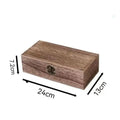 Rectangular Wooden Storage Box Organizer Wooden Storage Case Simple Storage Container Dust-Proof With Lock Jewelry Box Case Oasis Select B