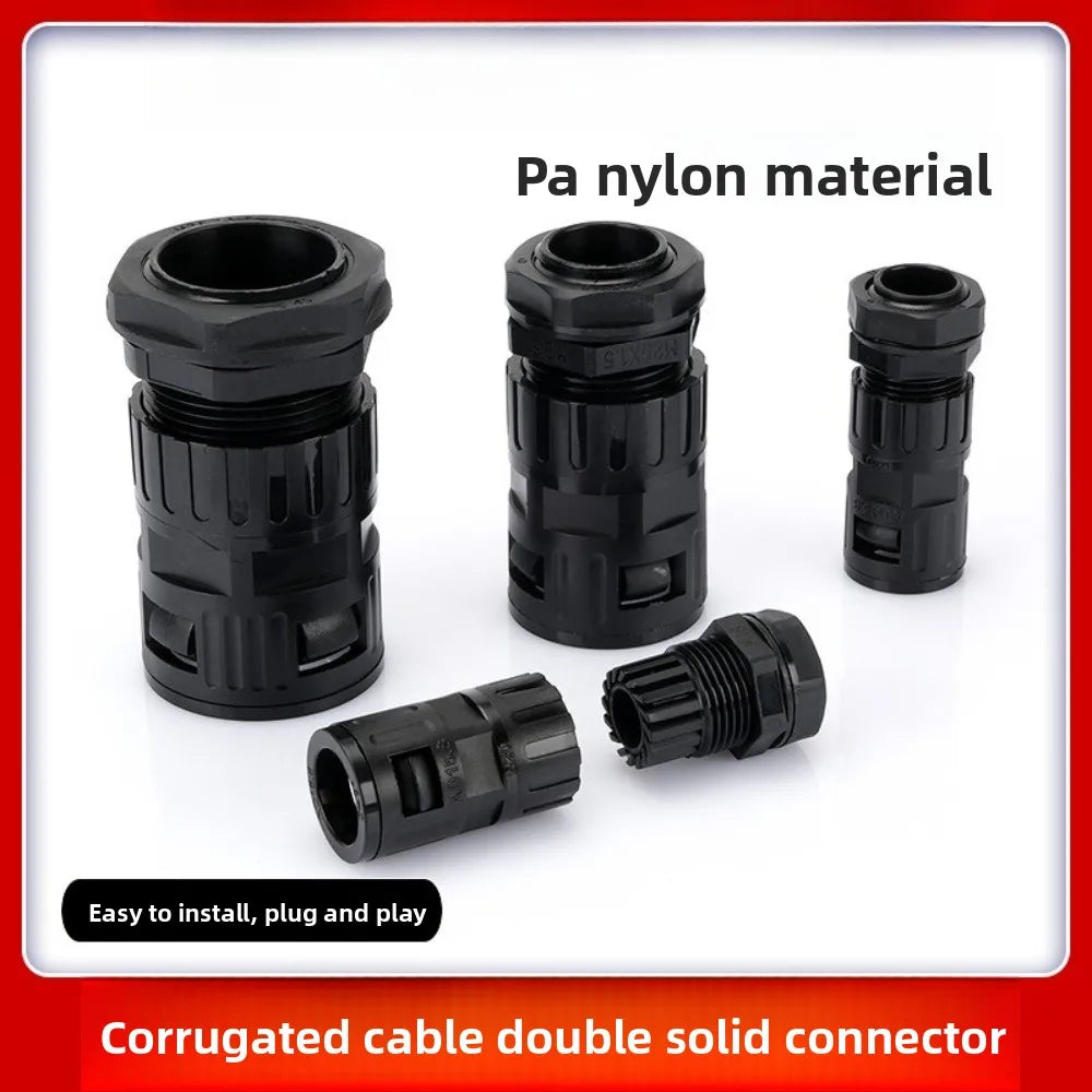 Nylon Plastic Corrugated Tube Connectors Pipe Joint AD13 15.8 18.5 21.2 25 28.5 34.5 End Fittings Plastic Conduit Gland Oasis Select AD18.5-G1 26-12.5